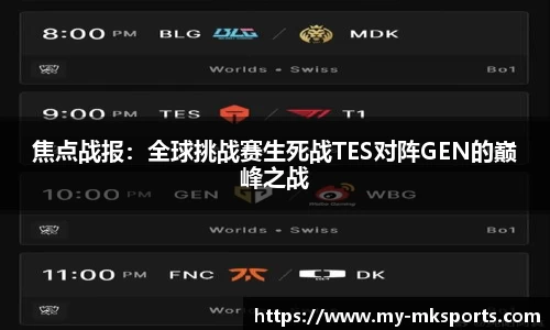 焦点战报：全球挑战赛生死战TES对阵GEN的巅峰之战