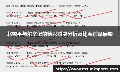 北雪平与尔辛堡的精彩对决分析及比赛前瞻展望